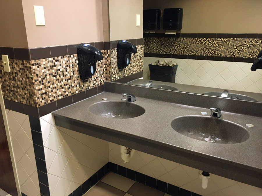 commercial bathroom double sink