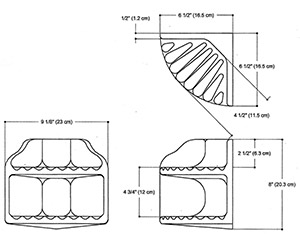 corner 2-shelf soap and shampoo holder diagram