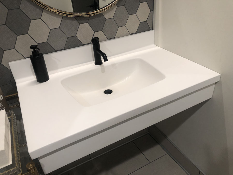 commercial bathroom countertop