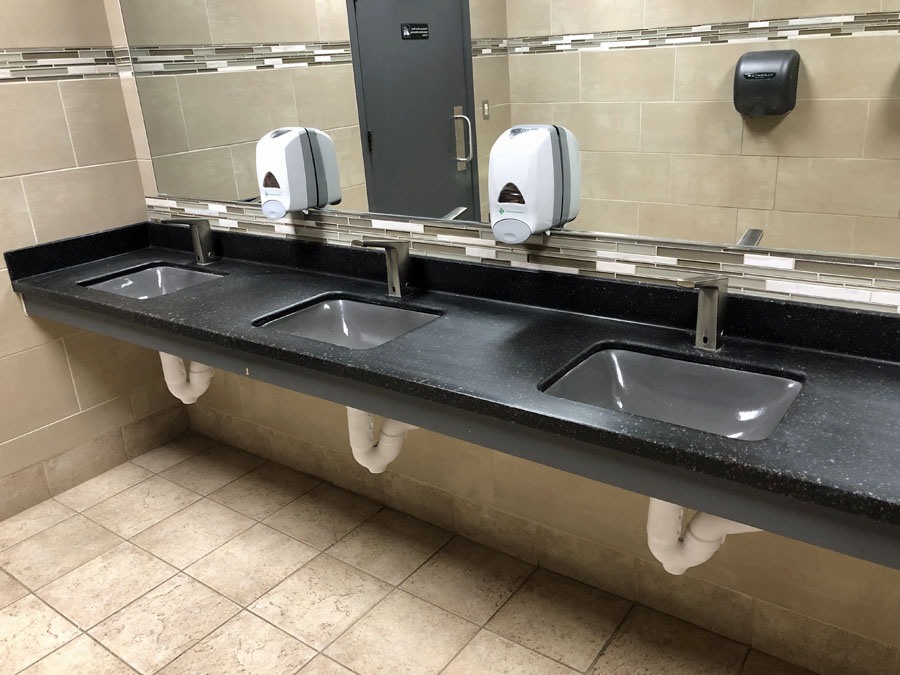 commercial bathroom countertop